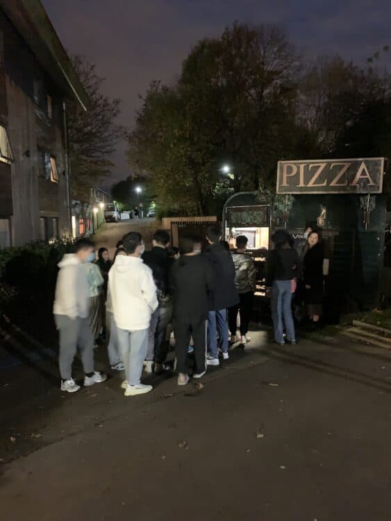 Residents enjoying a student event